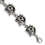 Load image into Gallery viewer, Stainless Steel Antiqued Pirates w/Hat 8.5in BraceletSRB899-8.5
