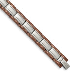 Load image into Gallery viewer, Stainless Steel Brown IP-plated 8.75in BraceletSRB902-8.75
