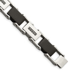 Load image into Gallery viewer, Stainless Steel Black-plated w/Black Diamonds 8.5in BraceletSRB917-8.5
