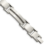 Load image into Gallery viewer, Stainless Steel Black Diamonds Brushed &amp; Polished 8.5in BraceletSRB918-8.5
