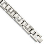 Load image into Gallery viewer, Stainless Steel Polished w/Diamonds 8.5in BraceletSRB924-8.5
