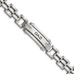 Load image into Gallery viewer, Stainless Steel Polished with CZs Dad 8.5in BraceletSRB928-8.5
