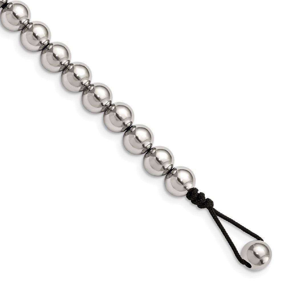Stainless Steel Polished Beads 7.5in BraceletSRB952-7.5
