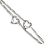 Load image into Gallery viewer, Stainless Steel Cutout Hearts 7in BraceletSRB955-7
