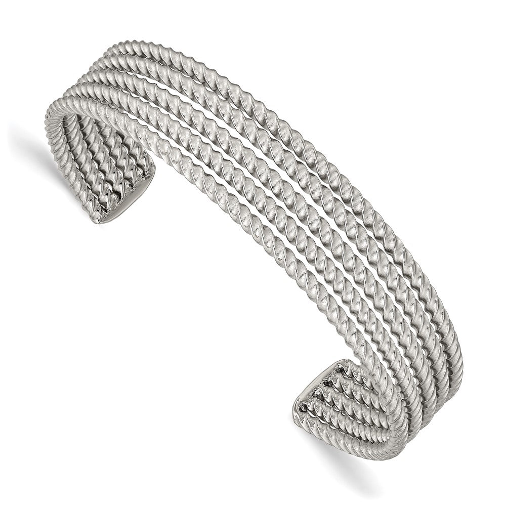 Stainless Steel Textured Cuff BangleSRB975