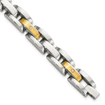 Load image into Gallery viewer, Stainless Steel Brushed &amp; Polished w/14k Accent w/Diamonds 8.25in BraceletSRB977-8.5
