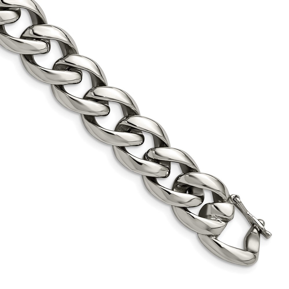 Stainless Steel Polished Link 8.25in BraceletSRB982-8.25