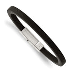 Load image into Gallery viewer, Stainless Steel Black Rubber 8.5in BraceletSRB991-8.5
