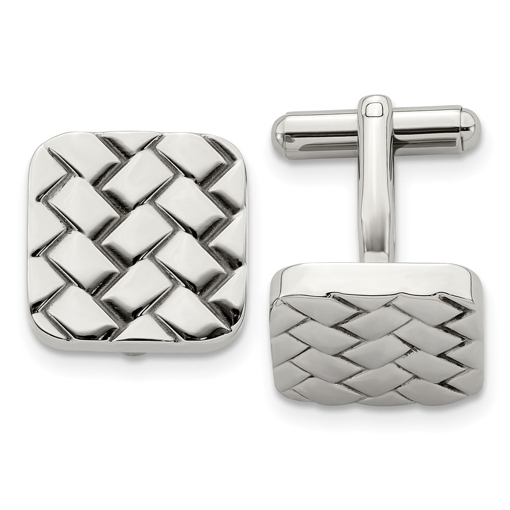 Stainless Steel Weave Design CufflinksSRC207