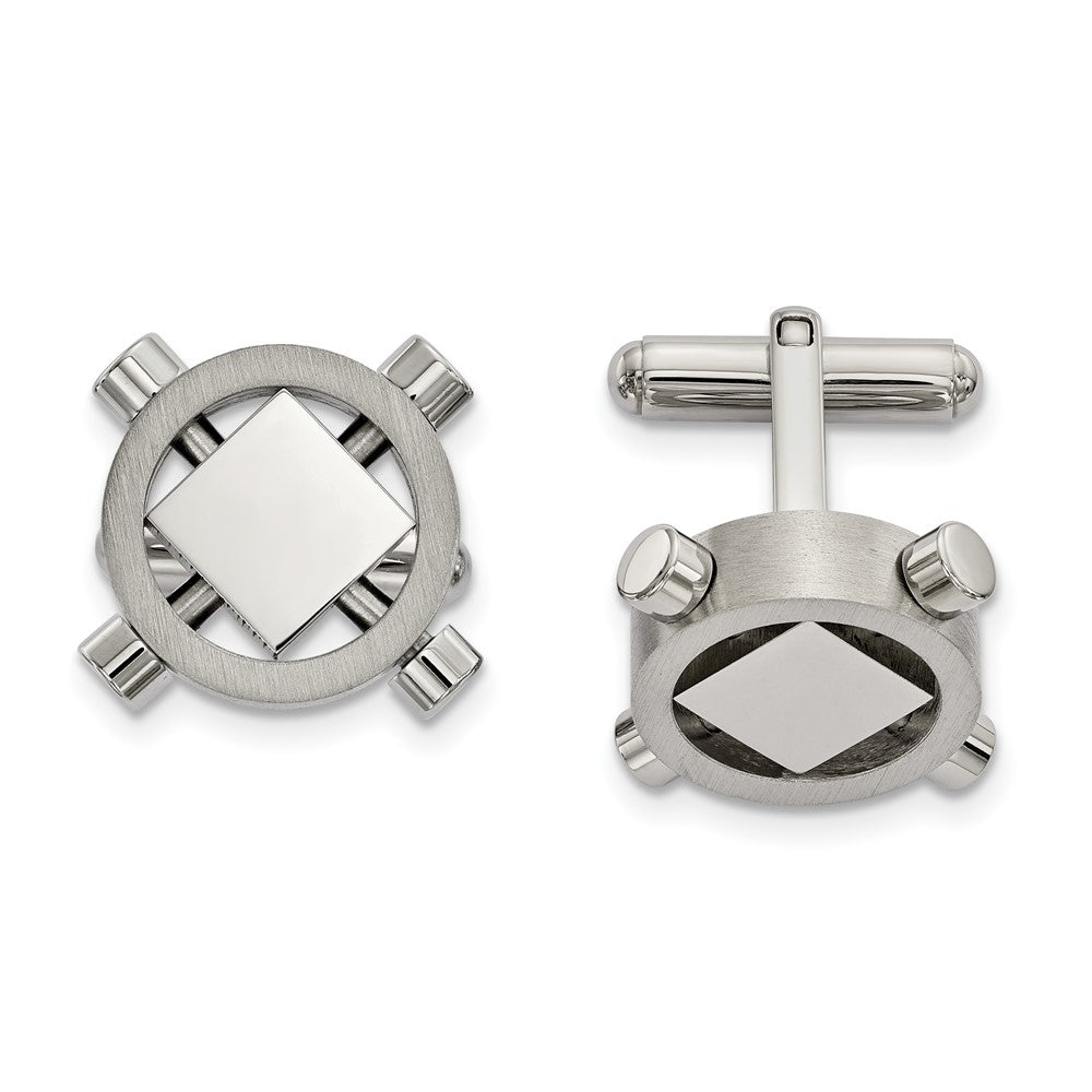 Stainless Steel Brushed and Polished CufflinksSRC376