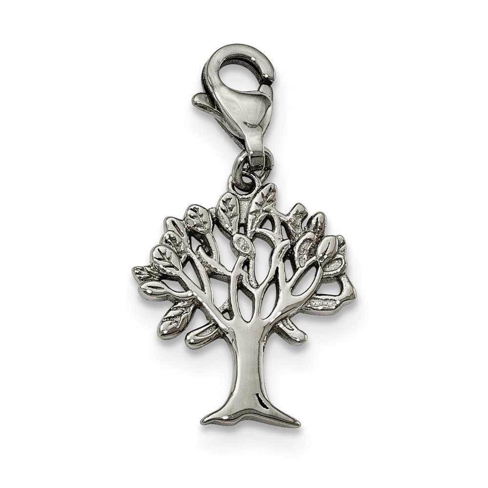 Stainless Steel Polished Tree of Life with Lobster Clasp CharmSRCH238