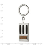 Load image into Gallery viewer, Stainless Steel Brushed and Polished Black IP w/Tiger&#39;s Eye Key RingSRK171
