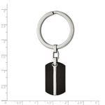 Load image into Gallery viewer, Stainless Steel Brushed and Polished Black IP-plated Key RingSRK172
