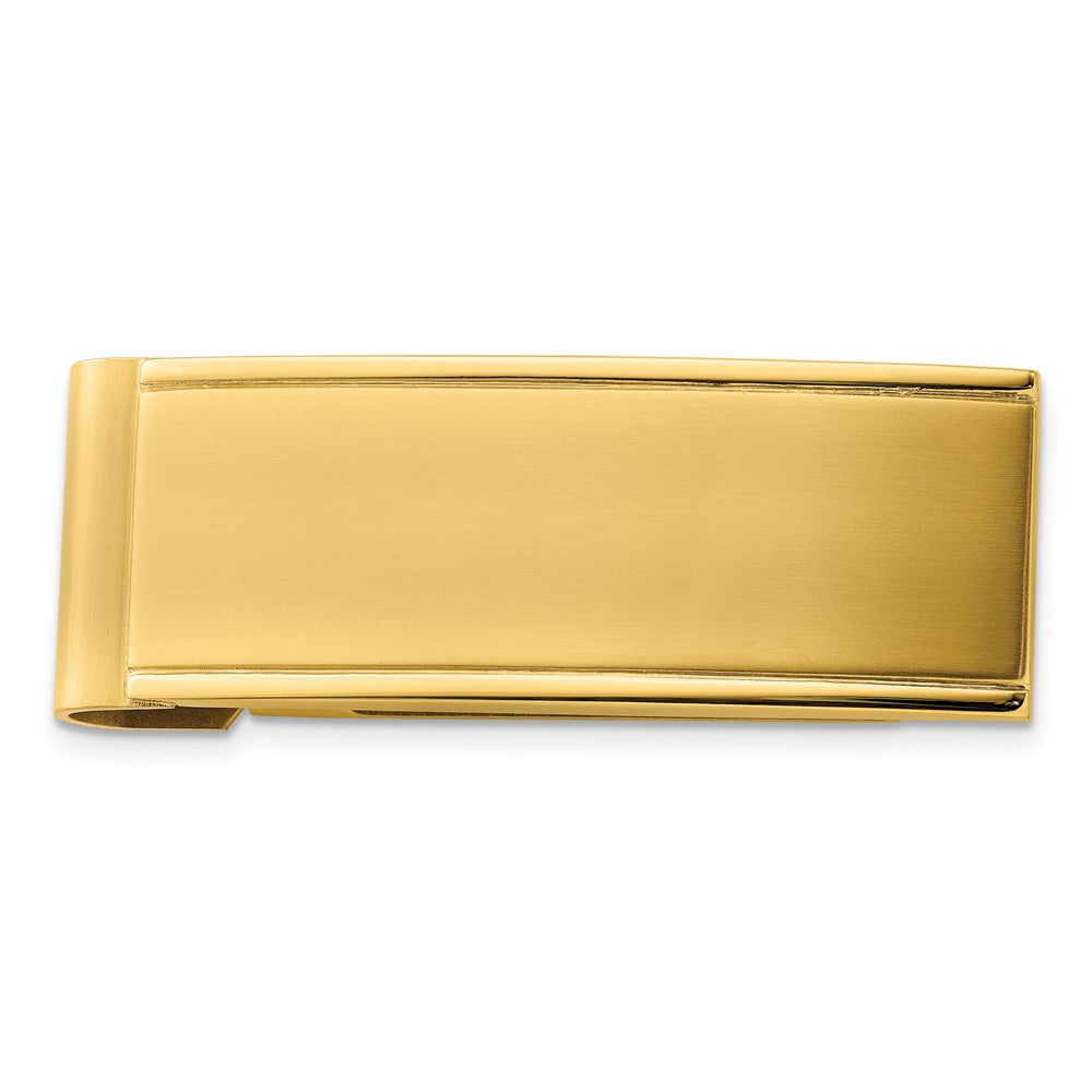 Stainless Steel Brushed and Polished Yellow IP-plated Money ClipSRM120