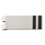 Load image into Gallery viewer, Stainless Steel Brushed Black Carbon Fiber Inlay Money ClipSRM125
