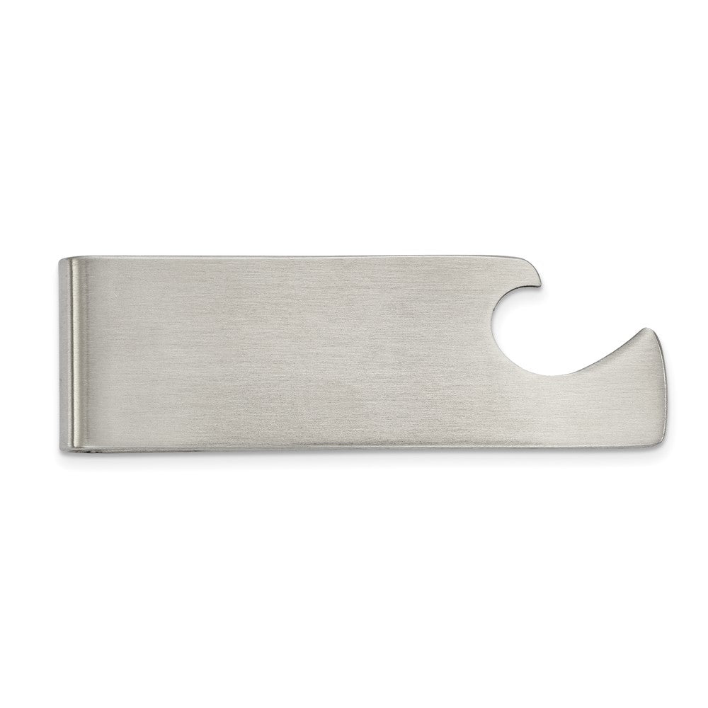 Stainless Steel Brushed Bottle Opener Money ClipSRM175