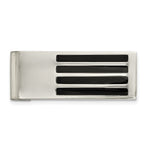 Load image into Gallery viewer, Stainless Steel Polished/Brushed Black Enamel Money ClipSRM185
