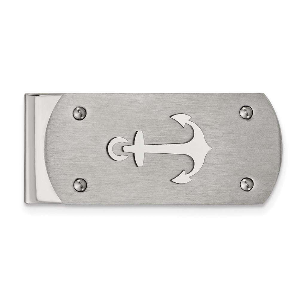 Stainless Steel Brushed and Polished Anchor Money ClipSRM194