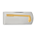 Load image into Gallery viewer, Stainless Steel Polished Yellow IP-plated Golf Club Money ClipSRM196
