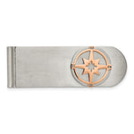 Load image into Gallery viewer, Stainless Steel Brushed and Polished Rose IP-plated Compass Money ClipSRM201
