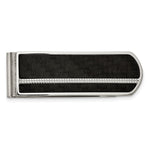 Load image into Gallery viewer, Stainless Steel Brushed and Polished Black Carbon Fiber Inlay Money ClipSRM204
