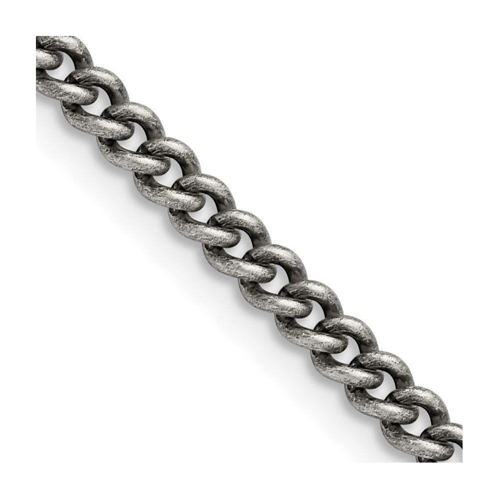 Stainless Steel 4.0mm 18in Round Curb Antiqued ChainSRN1007-18