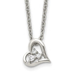 Load image into Gallery viewer, Stainless Steel Heart w/CZs Pendant 18in NecklaceSRN1014-18
