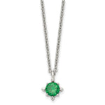 Load image into Gallery viewer, Stainless Steel Green CZ Pendant 18in NecklaceSRN1017-18

