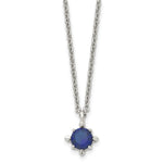 Load image into Gallery viewer, Stainless Steel Blue CZ Pendant 18in NecklaceSRN1019-18
