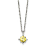 Load image into Gallery viewer, Stainless Steel Yellow CZ Pendant 18in NecklaceSRN1021-18
