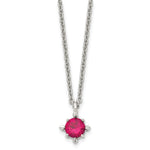 Load image into Gallery viewer, Stainless Steel Red CZ Pendant 18in NecklaceSRN1022-18
