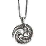 Load image into Gallery viewer, Stainless Steel Antiqued &amp; Textured Circle 22in NecklaceSRN1039-22

