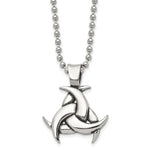 Load image into Gallery viewer, Stainless Steel Polished &amp; Antiqued Celtic Knot 22in NecklaceSRN1043-22
