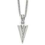 Load image into Gallery viewer, Stainless Steel Polished &amp; Antiqued Dagger 22in NecklaceSRN1048-22
