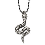 Load image into Gallery viewer, Stainless Steel Antiqued &amp; Textured Snake 24in NecklaceSRN1049-24
