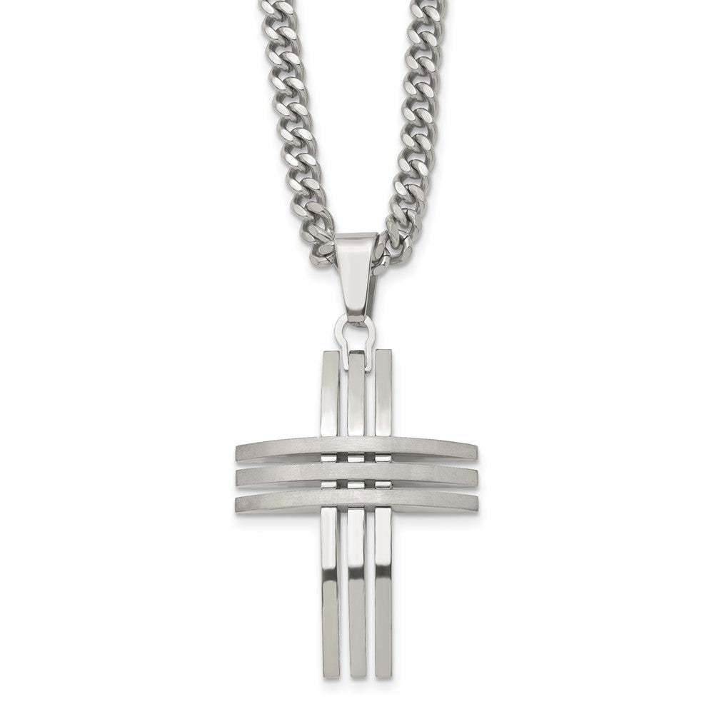 Stainless Steel Cross NecklaceSRN105-24