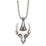 Load image into Gallery viewer, Stainless Steel Antiqued &amp; Polished Skull 22in NecklaceSRN1051-22
