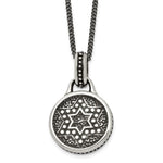 Load image into Gallery viewer, Stainless Steel Antiqued &amp; Polished Star of David NecklaceSRN1056-22
