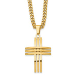 Load image into Gallery viewer, Stainless Steel Gold IP-plated Cross Pendant NecklaceSRN105GP-24
