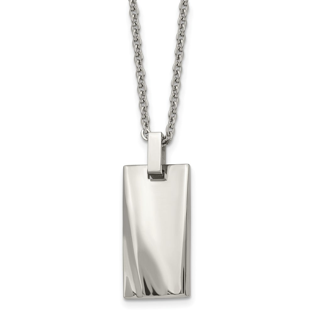 Stainless Steel Polished Concave 22in NecklaceSRN1064-22