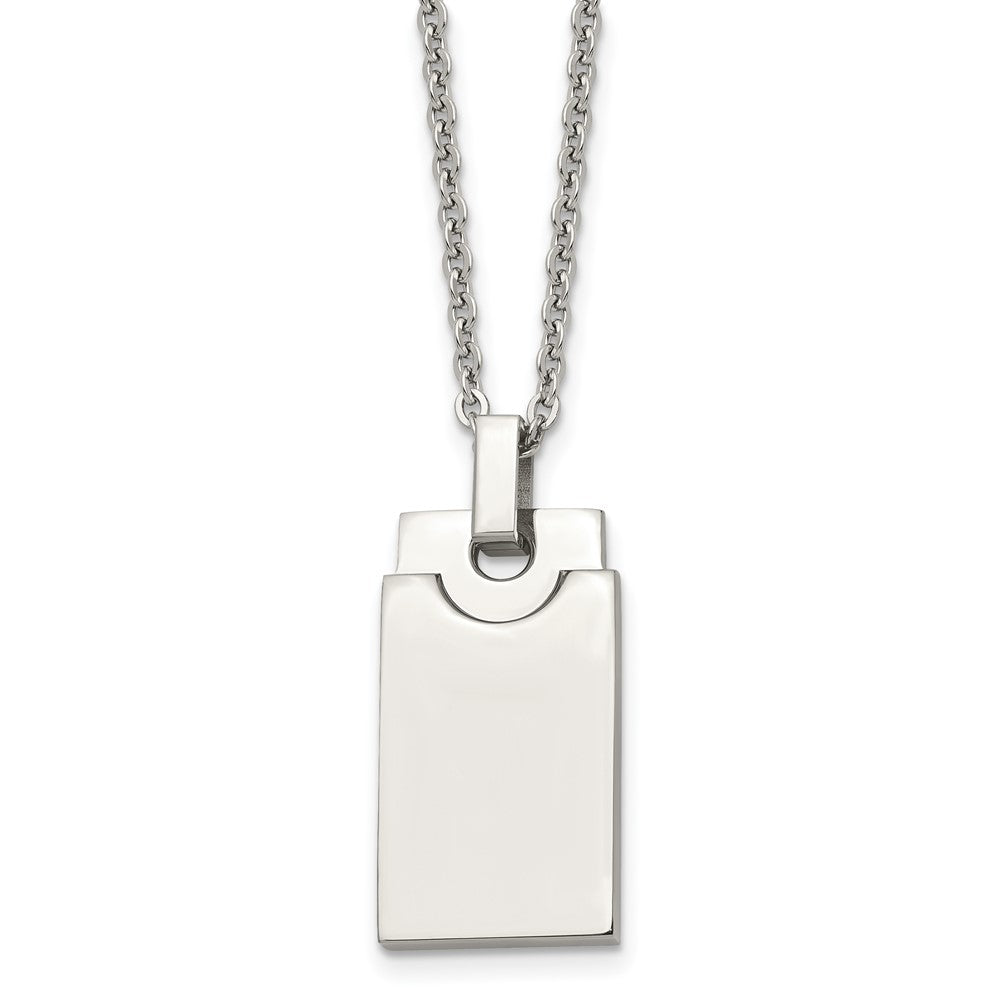 Stainless Steel Polished Square 22in NecklaceSRN1065-22