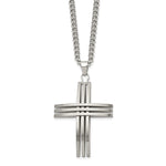 Load image into Gallery viewer, Stainless Steel Cross 24in NecklaceSRN107-24
