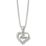Load image into Gallery viewer, Stainless Steel Polished Mom w/CZ 18in NecklaceSRN1086-18
