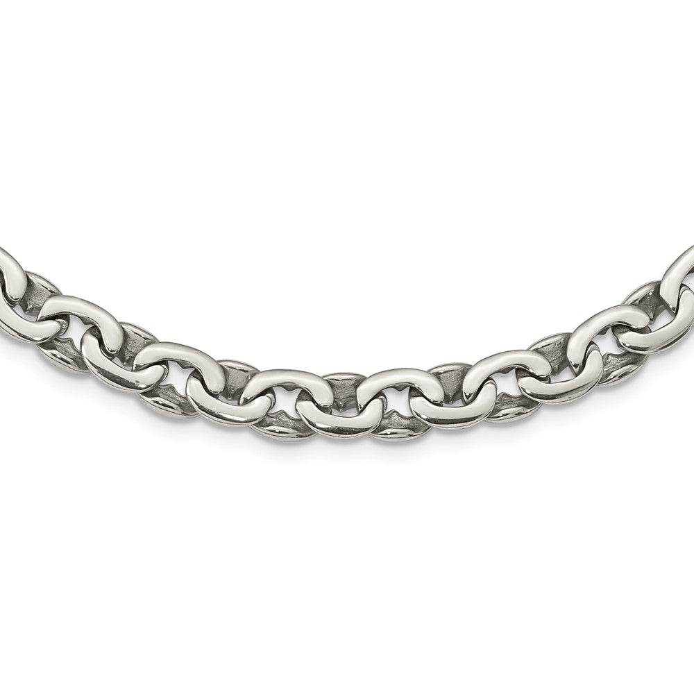 Stainless Steel Polished Ovals 24in NecklaceSRN1091-24