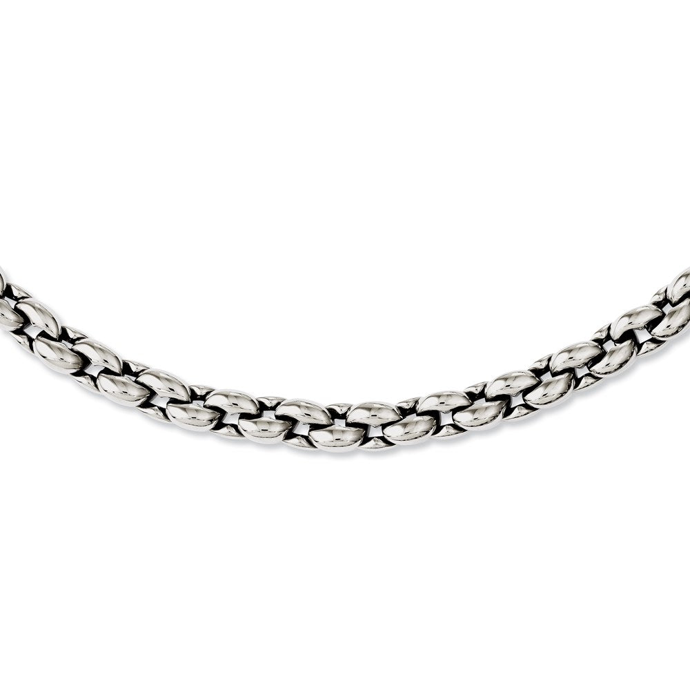 Stainless Steel Polished Ovals 24in NecklaceSRN1091-24