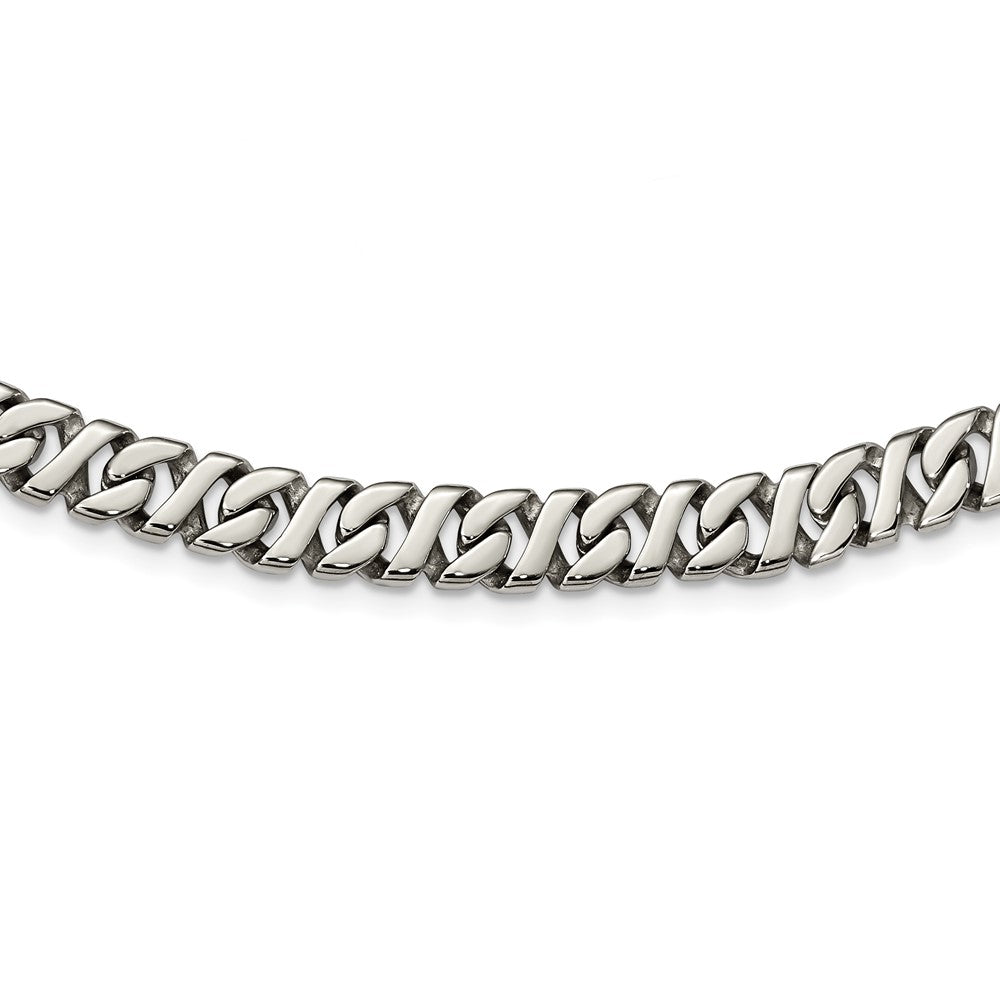 Stainless Steel Polished Link 24in NecklaceSRN1094-24