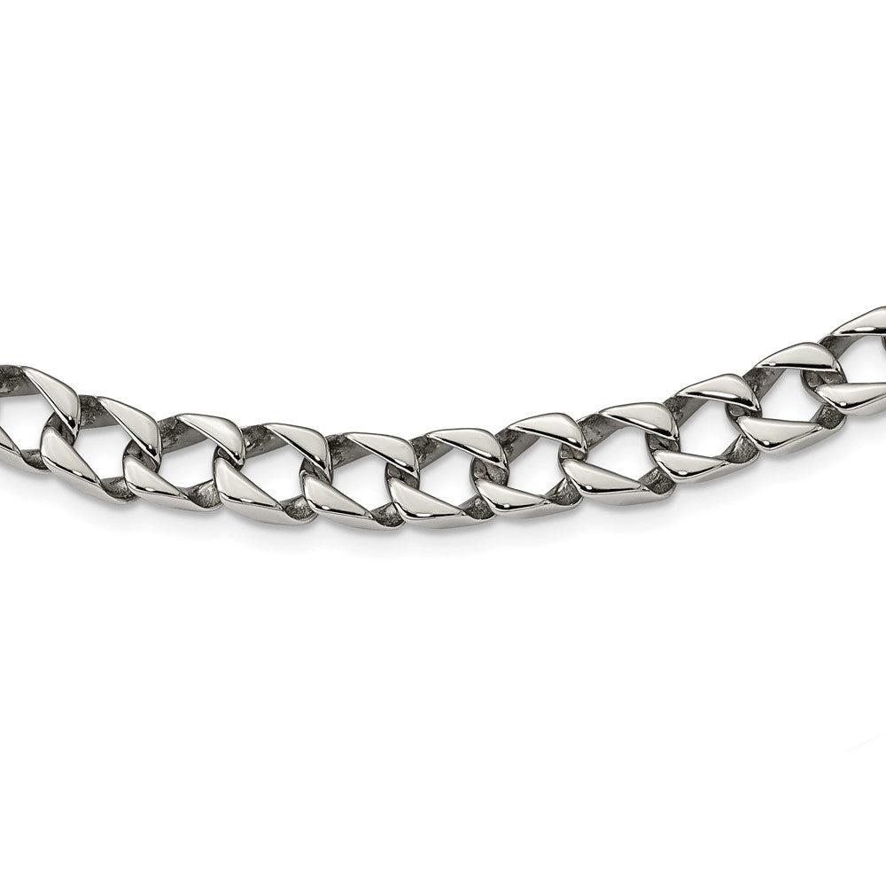 Stainless Steel Polished Square Link 24in NecklaceSRN1095-24