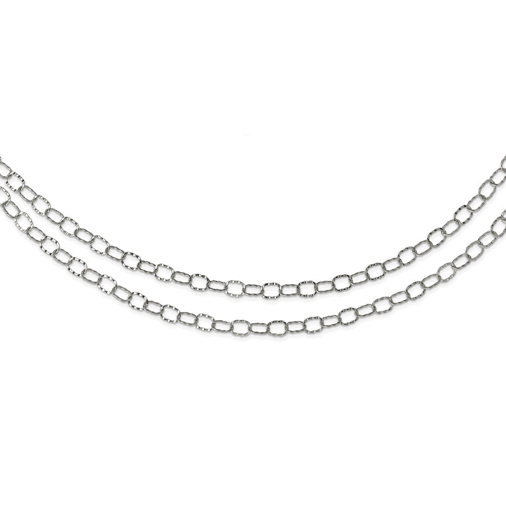 Stainless Steel Multi Chain 28in Layered NecklaceSRN1120-28