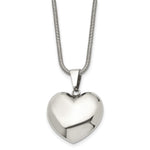 Load image into Gallery viewer, Stainless Steel Polished Puff Heart 20in NecklaceSRN1134-20
