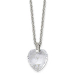 Load image into Gallery viewer, Stainless Steel Crystal Heart &amp; CZs 18in NecklaceSRN1146-18
